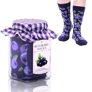Pair Strawberry or Blueberry Jam or Honey Socks in a Jar